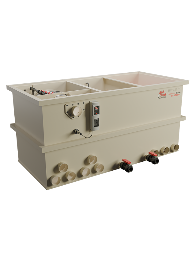 AquaKing Red Label Combi 50/60 Plus pond filter supplied with media for mechanical and biological filtration in koi ponds.