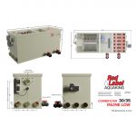 "Technical diagram and multi-angle rendering of the Red Label Aquaking Combifilter 30/35 Inline Low pond filtration system. Shows perspective, side, front, and rear views with labelled inlet and outlet ports (Ø110 mm), dirty water discharge, and spoolbox width (600 mm). Dimensions include 1547 mm length, 640 mm width, 720 mm height (827 mm with base), and 1804 mm side view length. Designed for maximum pond volumes: 30,000 litres (gravity/pump) and 60,000 litres (shower) Shirley Aquatics, Perfect Ponds, Koi Collection. Absolute Koi, Cotswold Koi, Warwickshire Koi, Dragons Gate Koi, Plenty of Koi, Rainbow Koi, Japan Koi Import, Cuttlebrook Koi Farm, Koi Water Garden Ltd, Japan Koi Import, Koi Wholesale, Quality Nishikigoi, BLACKBURN HOUSE KOI, Koi carp for sale, The Oaks Koi Farm, Queni Koi Limited, Koi Carp (UK) Ltd, Wakefield Koi Ltd, Kitsu Koi, Kings Lynn Koi, New Forest Koi, Koi Logic, Exclusively Koi Ltd, World of Koi, Koi carp for sale (Wednesbury), Koi and pond supplies, A19 Koi & Pond Supplies, The Koi Pool Water Gardens, SKS Wholesale Ltd."