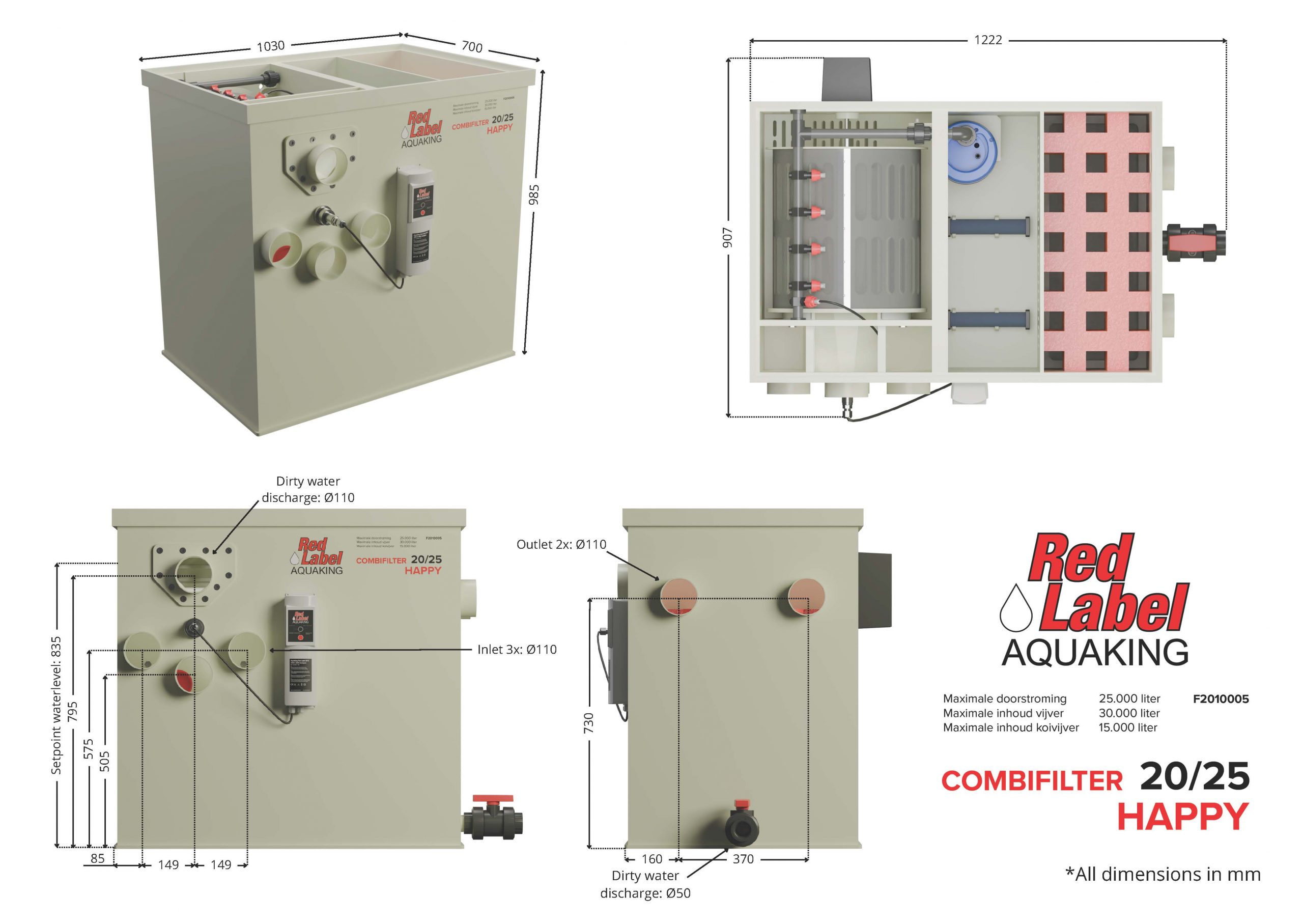 AquaKing Red Label Combi HAPPY Filter with Media - Red Label Drum ...